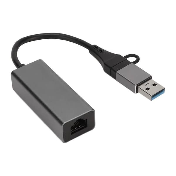 Støtte for USB til Ethernet RJ45-adapter 10 100 1000 Mbps Stabil Chip Sølvgrå USB C til RJ45-adapter