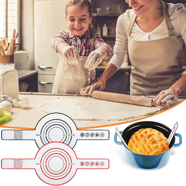 Tyuhe 2 stk silikonbrødslynge for nederlandsk ovn Non-stick Gjenbrukbar bakematte med lange stropper Varmebestandig gryteholder Multicolor