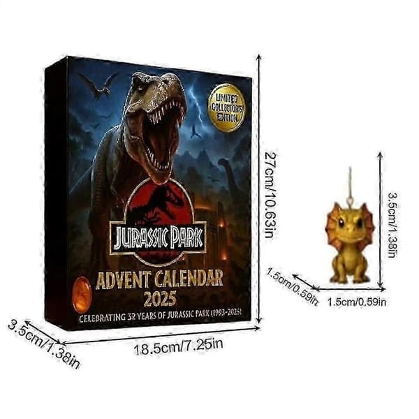 Jurassic Park Kalender Jule Dinosaur Advent 2025 24 Dage Akryl A