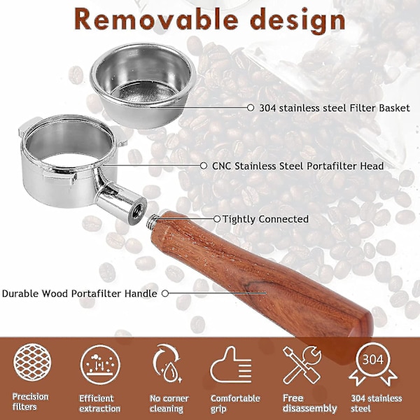 Pohjaton Portafilter 54mm Breville Barista -sarjalle ja espressolle