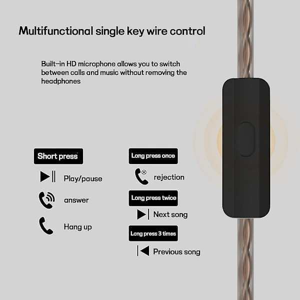 Kz-dqs Hifi Sound Dynamic In-ear Kablede øretelefoner med mikrofon Headset Kz Dqs Standard edition