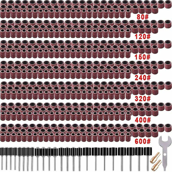 Höstkampanj, satsa 531 stycken set för Dremel roterande verktyg, med 504 stycken trumslipmaskin 24 stycken trumchuck 2 stycken nyckellös chuck och 1