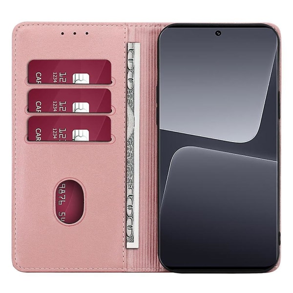 Telefondeksel til Xiaomi Poco F5 Pro 5G/Redmi K60 Pro 5G/K60 5G,Calf Wallet Stand Telefondeksel Pink gold Style E Xiaomi Redmi K60 Pro 5