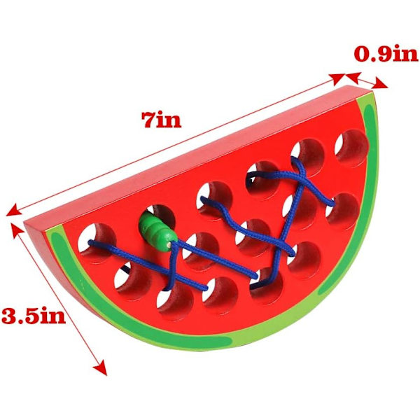 Puinen pitsilangan juuston pujottelulelu Montessori lentokone matkaleikki Lelut Puinen palapelin hieno motorinen taito Toiminta Oppiminen Koulutuslahja Watermelon