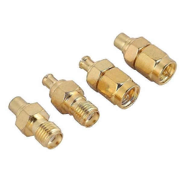 MCX til SMA-adapter 50 ohm impedans 4 stk. forniklet messing til antenneradio