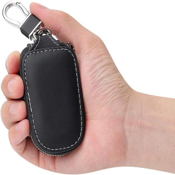 2-pack äkta läder bilnyckelfodral, bilfjärrkontroll nyckelfodral