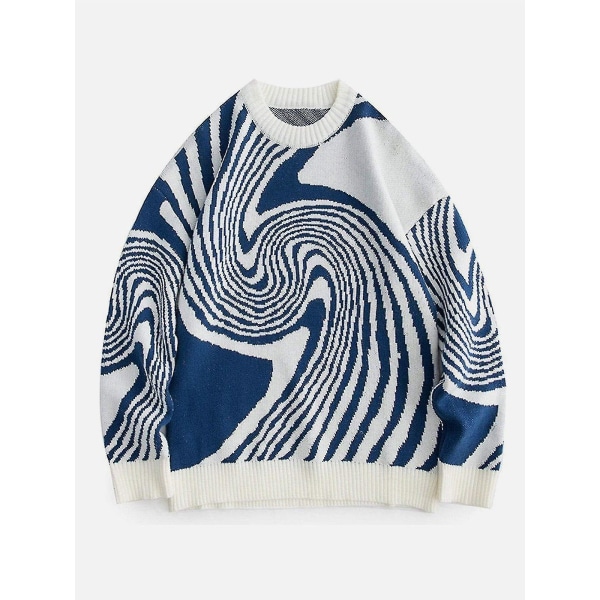 Kvinder Harajuku Vintage Fairy Grunge strikket sweater Unisex modetrøjer Mand Streetwear Designer sweatere M Blue