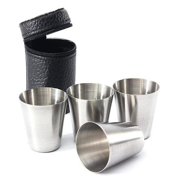 4/2-delad uppsättning 30/70/180/320 ml utomhus rostfria stålmuggar shots set minikoppar för Set 2-70ml
