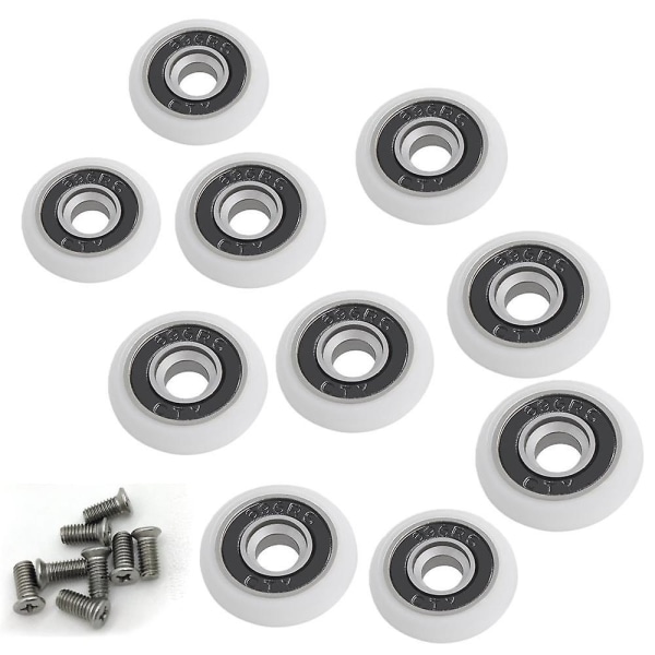 Sett med 8 erstatningshjul for 19 mm diameter dusjdør