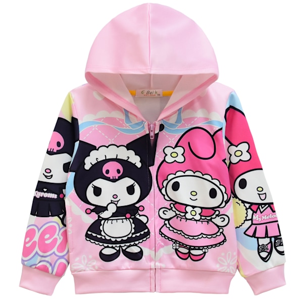 Tecknad digital barnteckning tryck Medium och stora barn dragkedja huvjacka sweatshirt style7 130