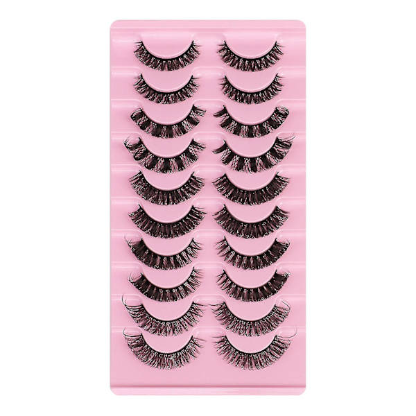 10 par återanvändbara självhäftande ögonfransar Inget lim eller eyeliner behövs Naturlig tjocka lösfransarförlängning 6