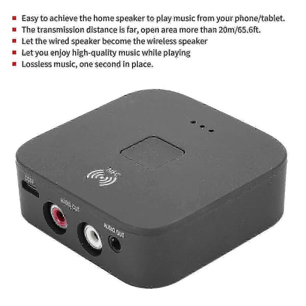 Bluetooth RCA-vastaanotin 3,5 mm:n Aux-langaton sovitin televisioon ja autostereoon