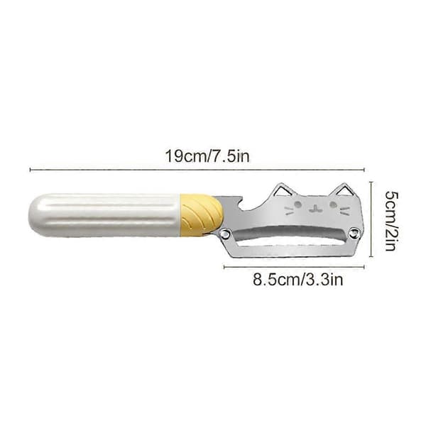 Kat-formet Skræller i Rustfrit Stål Multifunktionel Flaskeåbner Sødt Køkkenredskab Multi-functional peeler 2pcs