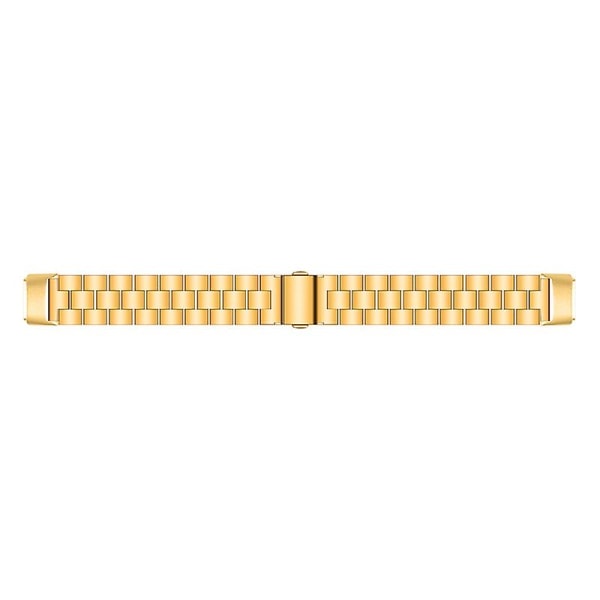 Tre pärlor i rostfritt stål Smart Watch Band Ersättningsmetallrem för Fitbit Luxe Gold Style D Other Smartwatch Model