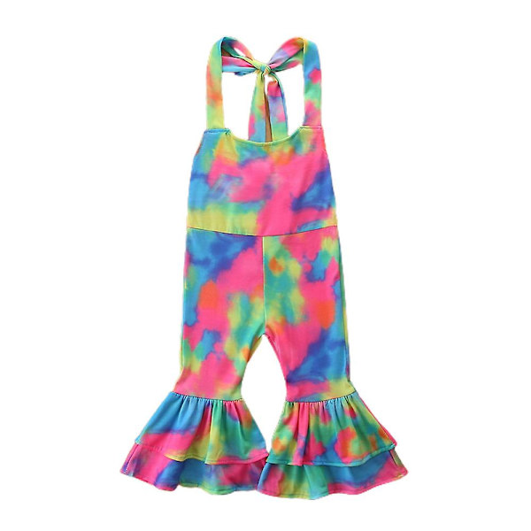 1-6 år piger Tie Dye Jumpsuit Romper One-piece Playsuit 5-6 Years