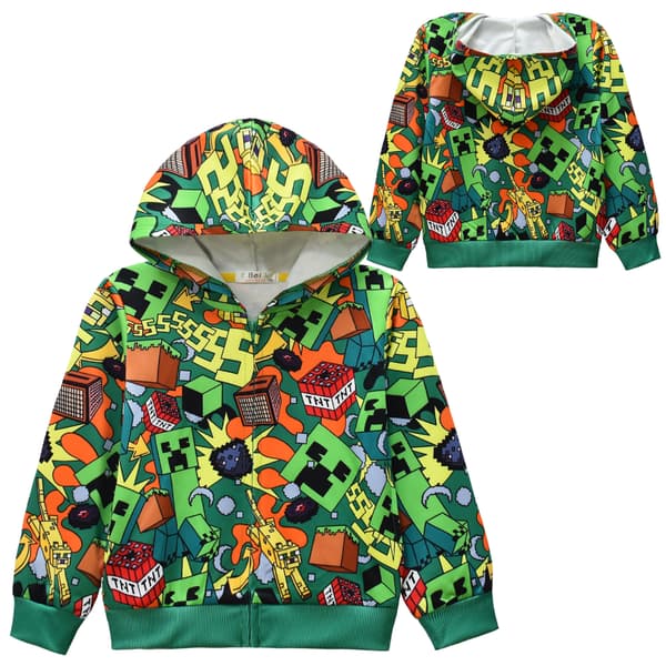 Minecraft Hættetrøje Jakke Sweatshirt med Lynlås 140