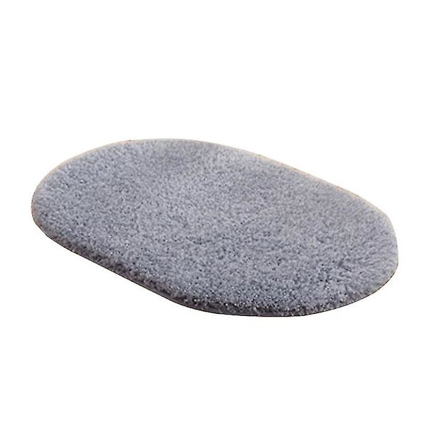 Vattenabsorberande Oval Plysch Halkfri Golvmatta Matta Vardagsrum Dörrmatta Matta Jikaix Silver Gray 30*50cm