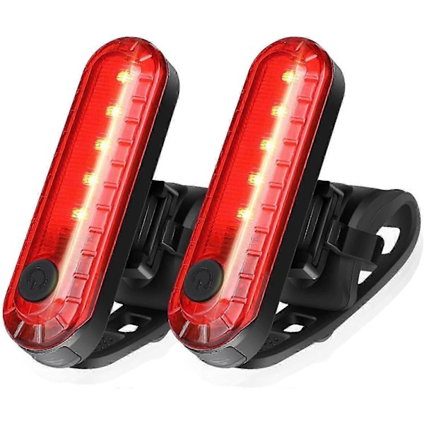Ladattavat LED-polkupyörän takavalot, 2 kpl, kirkas turvavalo polkupyörän taakse, 4 valotilaa