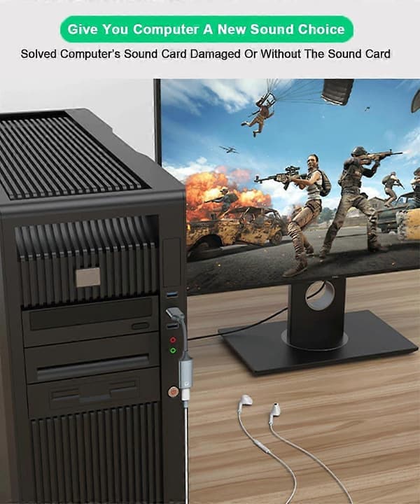 til Lightning lydadapterkabel USB 3.0 hann til Lightning hunn HiFi lydhodetelefonkonverter passer med USB A MacBook datamaskin PC Sup