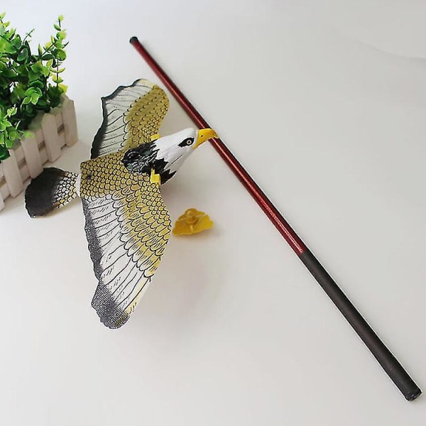 Elektronisk flyvende ørn lysende hengende fugl med musikk skadedyravstøtende hagedekro (1 stk, gul)