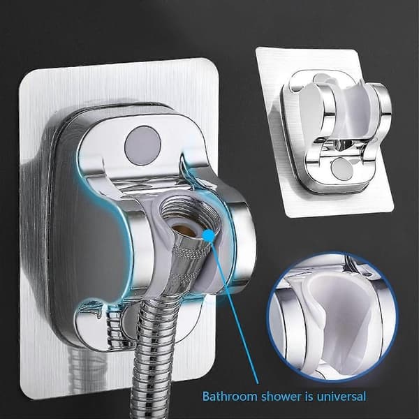 Set med 2 väggmonterade duschhuvudhållare (silver)
