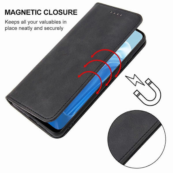 Magnetisk læder telefoncover til OPPO Reno7 4G Black