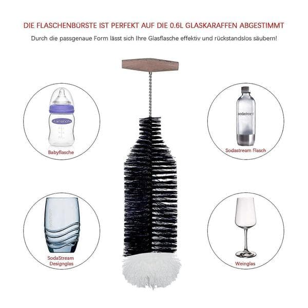 35 cm pullonpesuharja yhteensopiva Sodastream-lasipullon kanssa