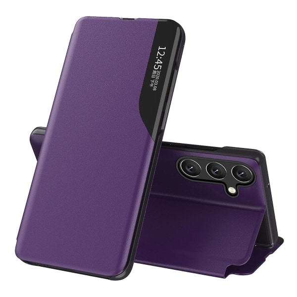 Magnetisk automatisk lukkende telefonveske for Samsung Galaxy A54 5g - Clear View-vindu - Anti-ripe flip-lærdeksel med stativ Purple