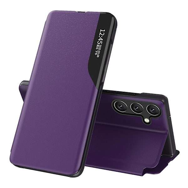 Magnetiskt autostängande phone case för Samsung Galaxy A54 5g - Klart fönster - anti-scratch Flip Cover med stativ Orange