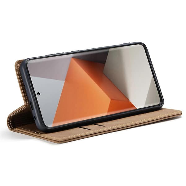 Plånboksfodral i Läder med Ställ för Xiaomi Redmi Note 13 Pro+ 5G Brown