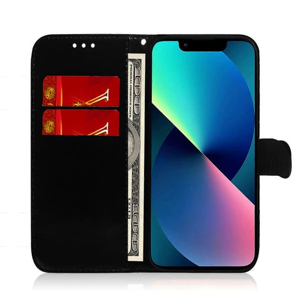 Fargerikt magnetisk spenne i skinn til iPhone 14 Plus Blue