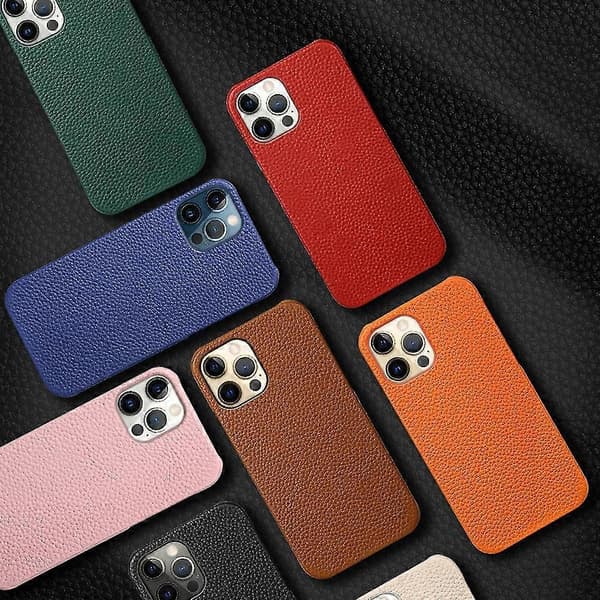 Ekte skinntelefondeksel til iPhone 13 13pro 13pro Max 13 Mini bakdeksel Auburn iPhone 13