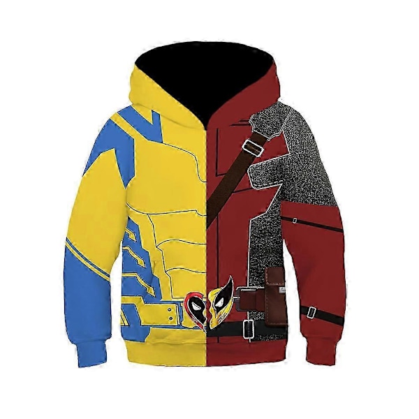 Deadpool & Wolverine Barn Hoodie Tröja Toppar Casual Långärmad Hoodie Lös Pullover Hoodie Tröjor Red Yellow 6-7 Years