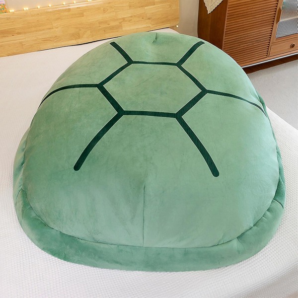 Bærbar skildpaddeskalspude, kæmpe skildpaddekostume til voksne, sjovt udklædningstøj, vægtet skildpaddeplys, stor skildpaddekropspude green*80cm