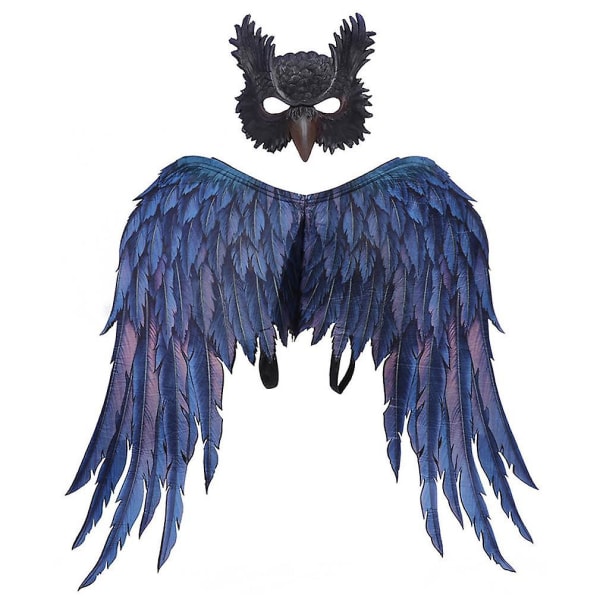 2 stk Cosplay Owl Costume Kit inkluderer vinge og maske kostyme Assessories Rollespill Karneval Dress Up for voksne