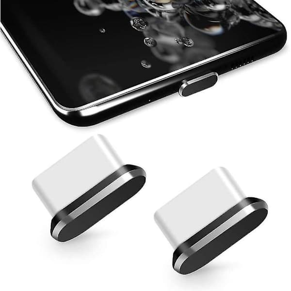2-pak Type-C støvhætter, USB C-port støvhætter, støvhætter til Type-C-enheder som Samsung/macbook/vivox5pro/iphone/ Micro Usb/ Android Mo