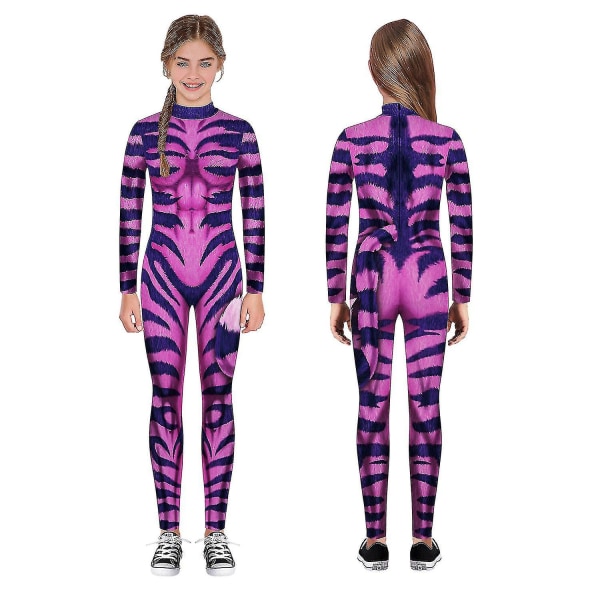 Halloween Skelettdräkt för barn och vuxna, bekväm Onesie Jumpsuit-s-rosa