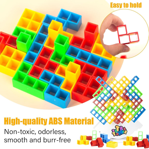 Montessori-leksaker för barn 3 4 5 6 år, transparent hjärngåta pussel leksak intelligens färgglada block, geometrisk pedagogiskt spel present till barn Tetra Tower