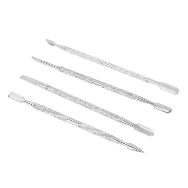 Nail Art Cuticle Pusher Remover Sæt, Nail Art Gel Polish Remover Rustfrit Stål Pedicure Kit