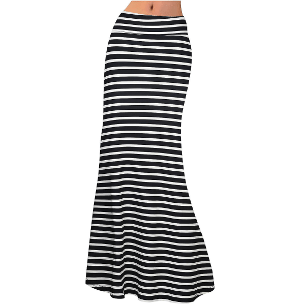 Kvinder nederdele Damemode Casual Komfortabel højtalje elastisk omslag Hip midi nederdel Multicolor C