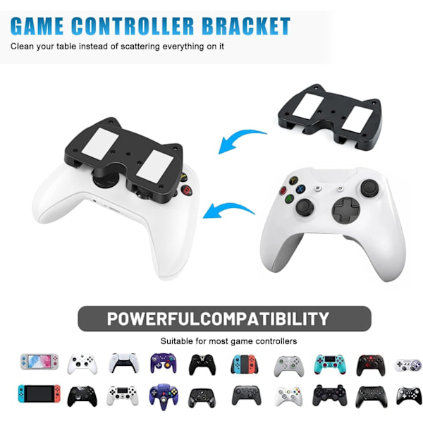 Game Controller Holder, Wall Mount/Controller Stand, 2-pack, Hanging Handle Organizer Accessories for Xbox Series X, Switch, Universal Controller, Black