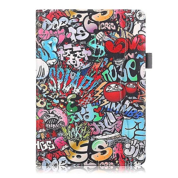 Deksel for Lenovo Tab M10 10.1 Tb-x605l Slim Folding Stand Flip Case Pu-lærdeksel for Lenovo Tab P10 Tb-x705l 10,1 tommers etuier Graffiti