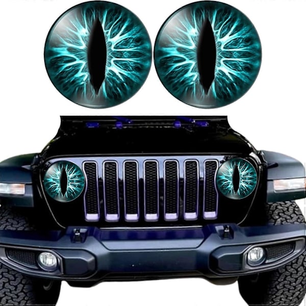 Beast Eyes Frontlykter Dekaler Par, 3D Stereo Øyne Frontlykt Klistremerker, Bil Karosseri Vindu Bumper Dekor Klistremerker, Morsomme Dekaler for Lastebil Bil Style 2