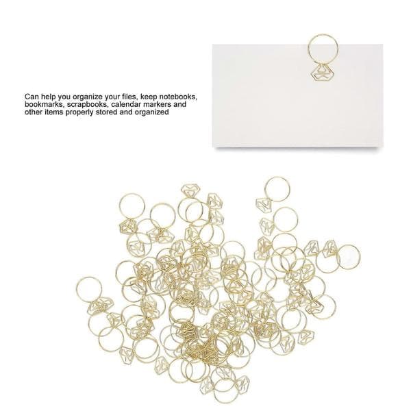 80 st Ringformade Gem Rostfria Kompatibla med Multifunktion Kompatibla med Multifunktion med Klar Box Kompatibla med Kontor Skola Guld Solid Solid Normal