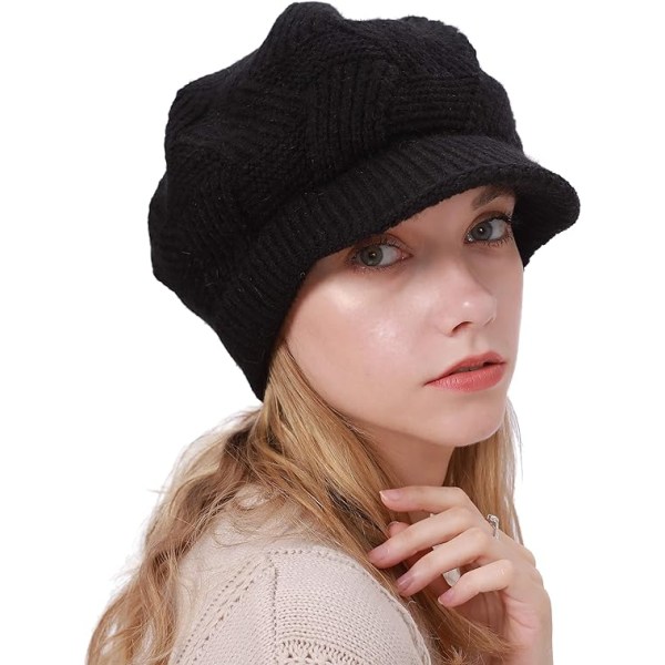 Dame Vinter Warm Beanie Hæklet Slouchy Beanie Strikket Hue med