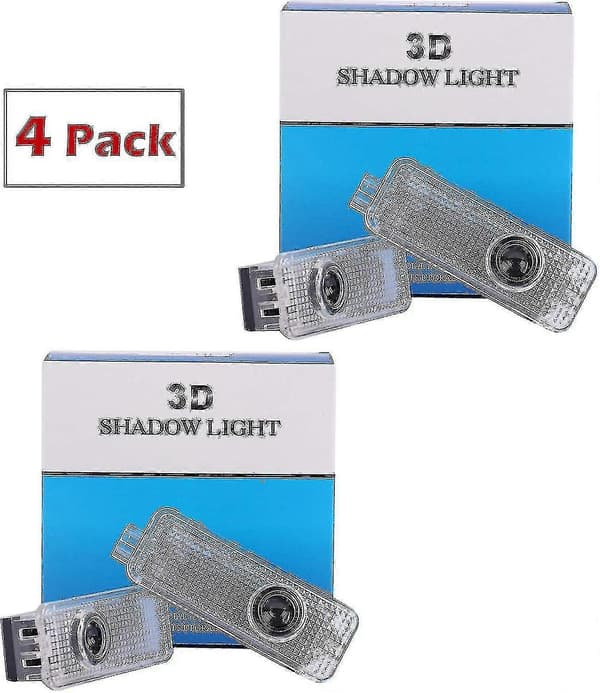 Bebetter 4 stk. LED-logolys til bildør for Land Rover, 3D trådløs velkomstprojektor Ghost Shadow Light
