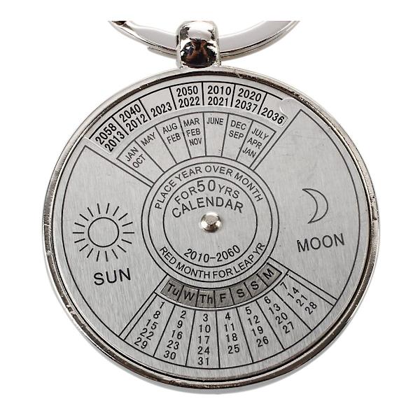 Avaimenperä Avaimenperä Metallinen Perpetual Calendar Pattern Silver