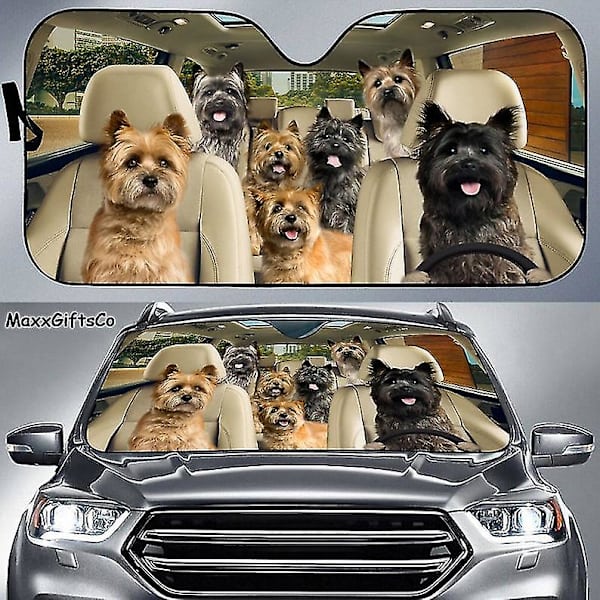 Exquisite Cairn Terrier Bilsolskydd, Cairn Terrier Vindruta, Hundar Familjesolskydd, Hundar Biltillbehör, Bil Dekoration, Cairn Terrie