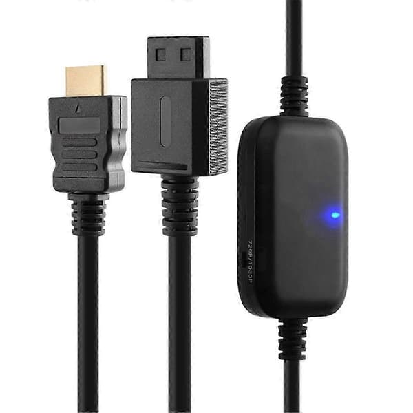 HDMI-konverter til spillekonsol, 1080P HD-adapterkabel til retro-spilsystem Black