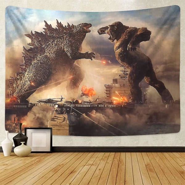 Godzilla Tapestry Vegg Tapestry Godzilla Vs Kong Of The Monsters Plakat Temafestrekvisita